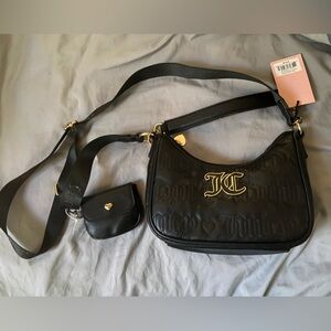 Juicy Couture Crosbody Bag Women's Black Faux Leather Purse